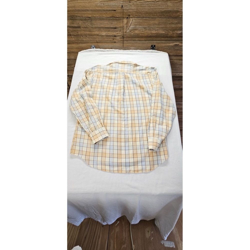Corneliani ID Mens Plaid Button Down Shirt Orange Blue Cotton Size L 42 Large - Picture 7 of 7